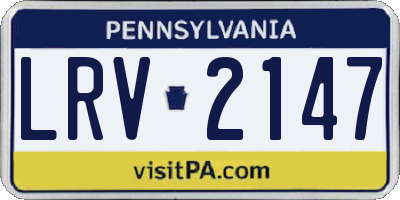 PA license plate LRV2147
