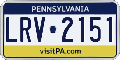 PA license plate LRV2151