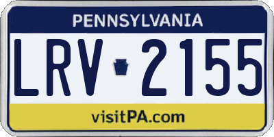 PA license plate LRV2155
