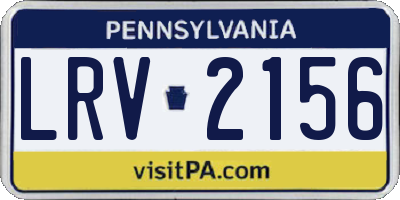 PA license plate LRV2156