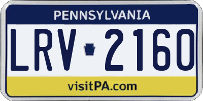 PA license plate LRV2160