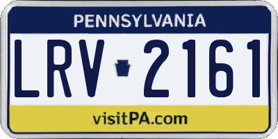 PA license plate LRV2161