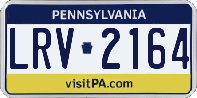 PA license plate LRV2164