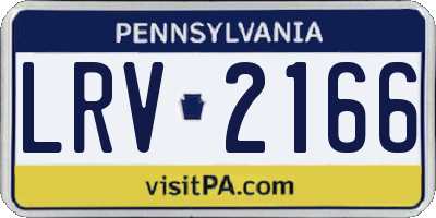 PA license plate LRV2166