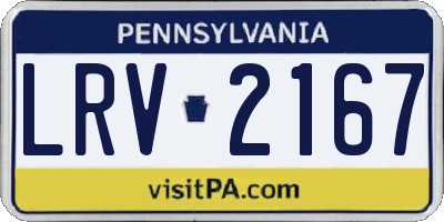 PA license plate LRV2167