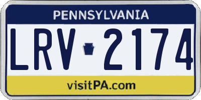 PA license plate LRV2174