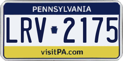 PA license plate LRV2175