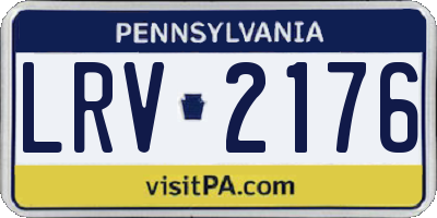 PA license plate LRV2176