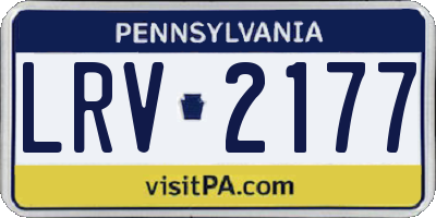 PA license plate LRV2177
