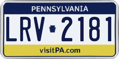 PA license plate LRV2181