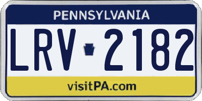 PA license plate LRV2182