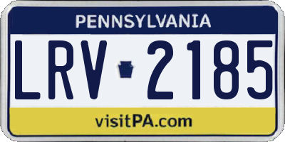 PA license plate LRV2185