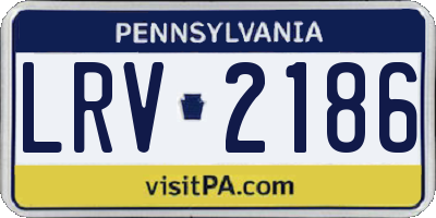 PA license plate LRV2186