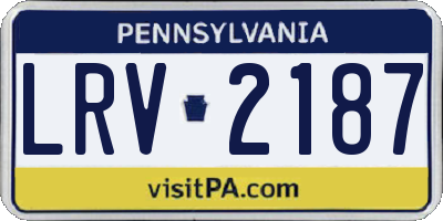 PA license plate LRV2187