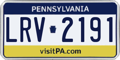 PA license plate LRV2191