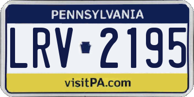 PA license plate LRV2195