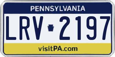 PA license plate LRV2197