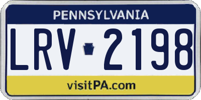 PA license plate LRV2198