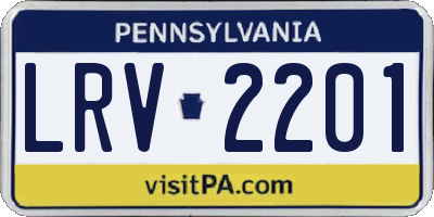 PA license plate LRV2201