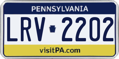 PA license plate LRV2202