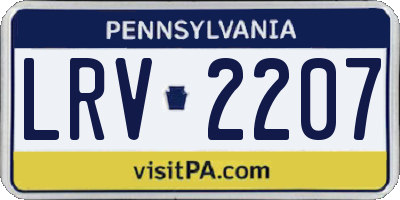 PA license plate LRV2207