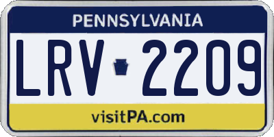PA license plate LRV2209