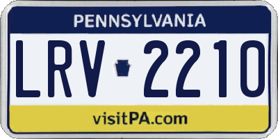 PA license plate LRV2210