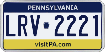 PA license plate LRV2221