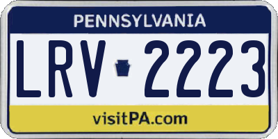 PA license plate LRV2223