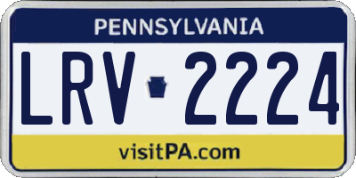 PA license plate LRV2224