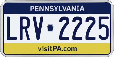 PA license plate LRV2225
