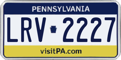 PA license plate LRV2227
