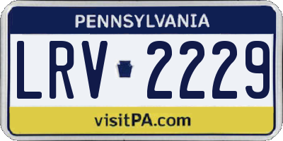PA license plate LRV2229