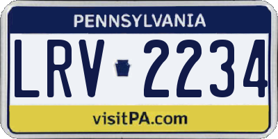 PA license plate LRV2234