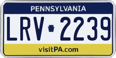 PA license plate LRV2239