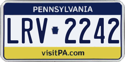 PA license plate LRV2242