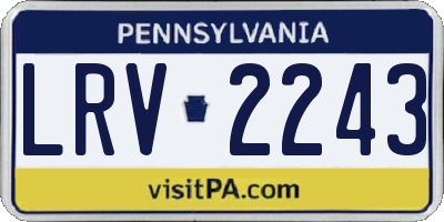PA license plate LRV2243