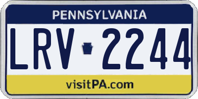 PA license plate LRV2244