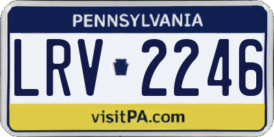 PA license plate LRV2246