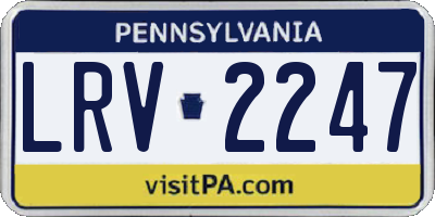 PA license plate LRV2247