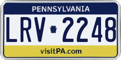 PA license plate LRV2248