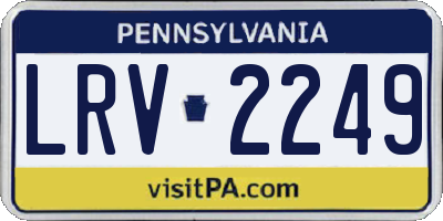 PA license plate LRV2249