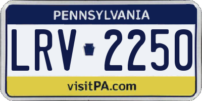 PA license plate LRV2250