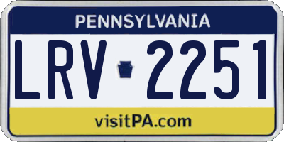 PA license plate LRV2251