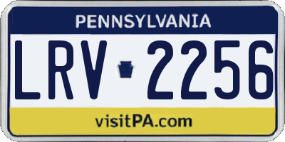 PA license plate LRV2256