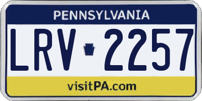 PA license plate LRV2257