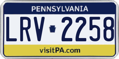 PA license plate LRV2258