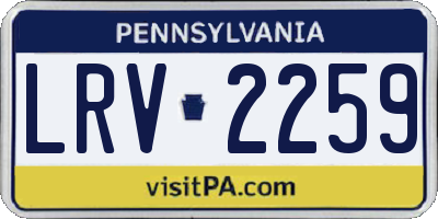 PA license plate LRV2259