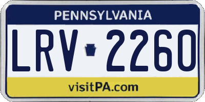 PA license plate LRV2260