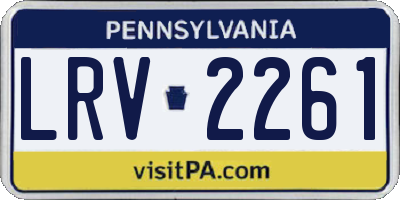 PA license plate LRV2261
